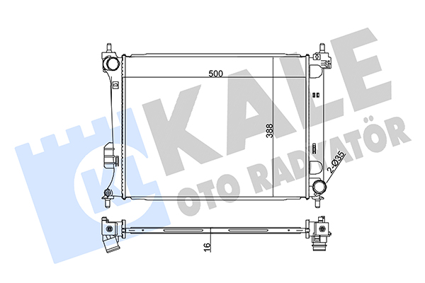 Радиатор, охлаждение двигателя   358600   KALE OTO RADYATÖR