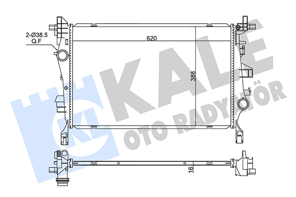 Радиатор, охлаждение двигателя   362670   KALE OTO RADYATÖR