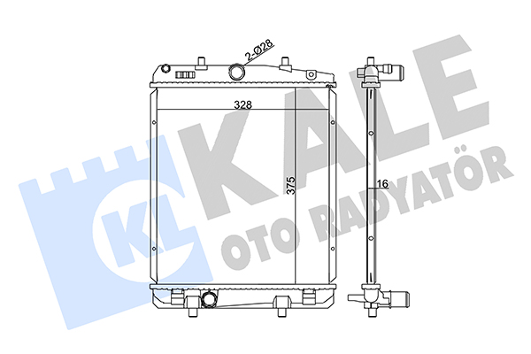 Радиатор, охлаждение двигателя   364600   KALE OTO RADYATÖR