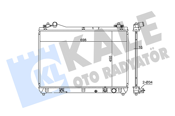 Радиатор, охлаждение двигателя   365400   KALE OTO RADYATÖR