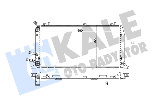 Радіатор, система охолодження двигуна   367400   KALE OTO RADYATÖR