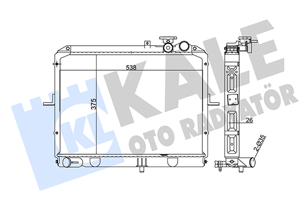 Радиатор, охлаждение двигателя   369900   KALE OTO RADYATÖR