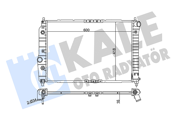 Радиатор, охлаждение двигателя   372300   KALE OTO RADYATÖR