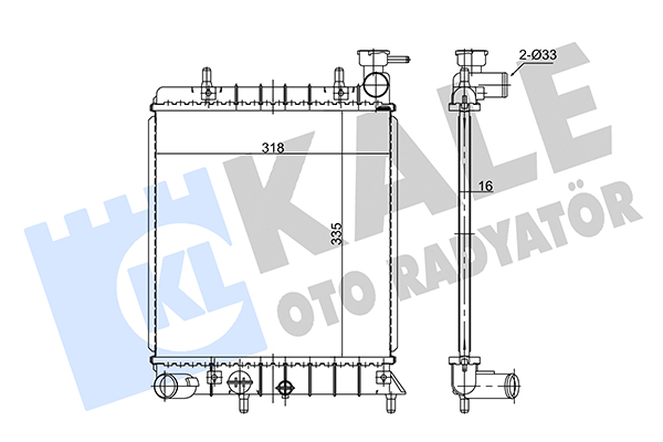 Радиатор, охлаждение двигателя   372500   KALE OTO RADYATÖR
