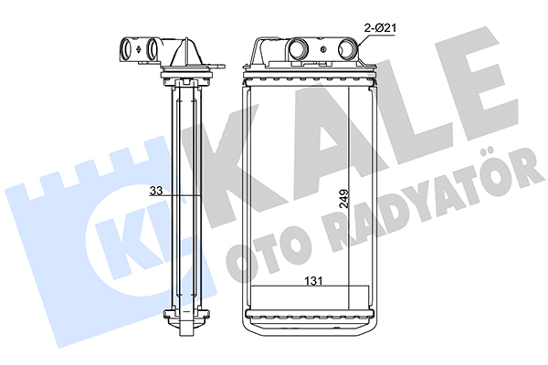 Теплообмінник, система опалення салону   268600   KALE OTO RADYATÖR