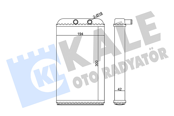 Теплообмінник, система опалення салону   346285   KALE OTO RADYATÖR