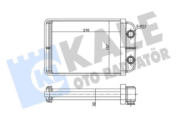 Теплообмінник, система опалення салону   346350   KALE OTO RADYATÖR