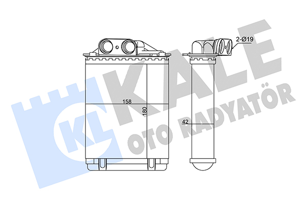 Теплообмінник, система опалення салону   346355   KALE OTO RADYATÖR