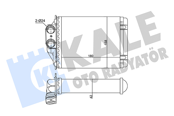 Теплообмінник, система опалення салону   346360   KALE OTO RADYATÖR