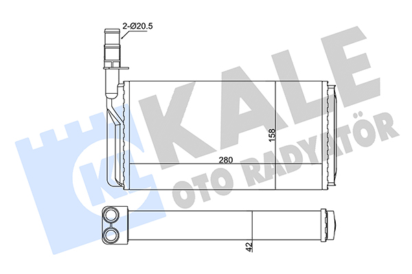 Теплообмінник, система опалення салону   346375   KALE OTO RADYATÖR