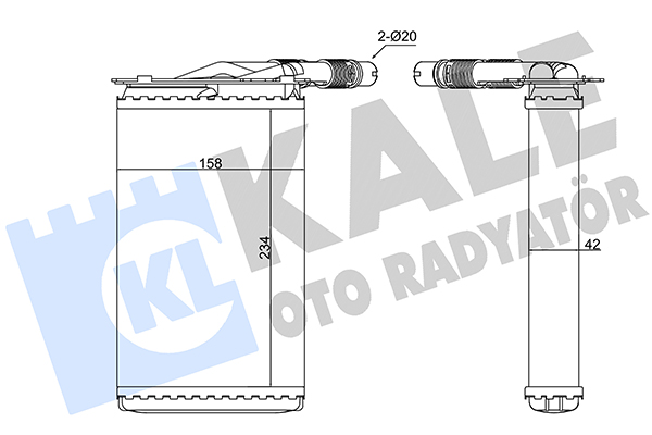 Теплообменник, отопление салона   346395   KALE OTO RADYATÖR