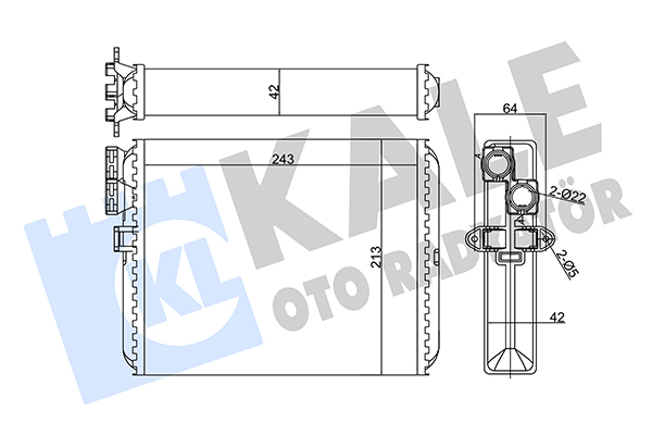 Теплообмінник, система опалення салону   346430   KALE OTO RADYATÖR
