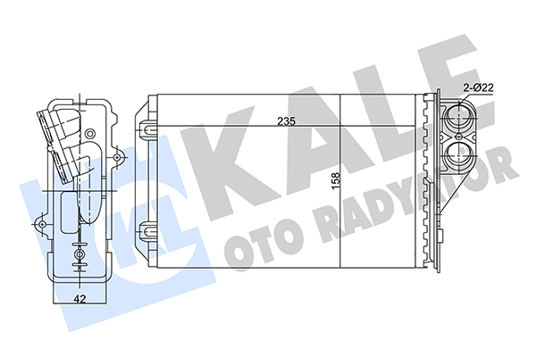 Теплообмінник, система опалення салону   346475   KALE OTO RADYATÖR
