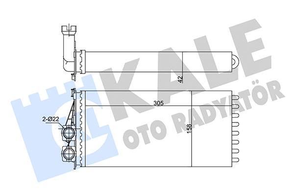 Теплообмінник, система опалення салону   346485   KALE OTO RADYATÖR