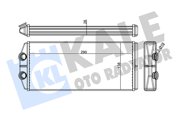 Теплообменник, отопление салона   346490   KALE OTO RADYATÖR