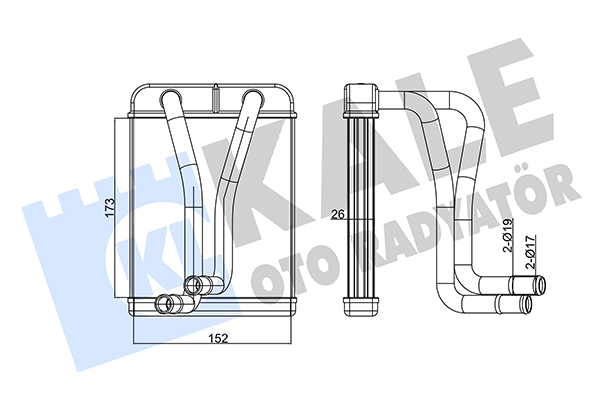 Теплообмінник, система опалення салону   346575   KALE OTO RADYATÖR