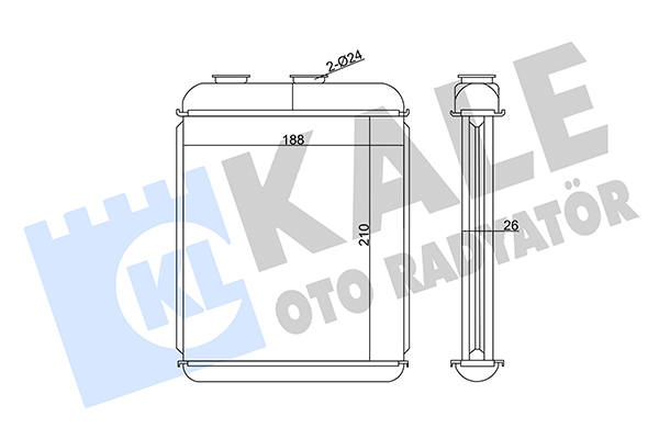 Теплообмінник, система опалення салону   346680   KALE OTO RADYATÖR