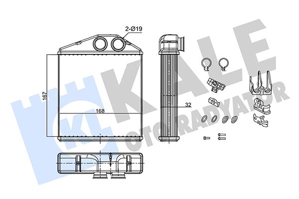 Теплообменник, отопление салона   346690   KALE OTO RADYATÖR