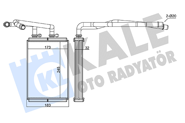 Теплообменник, отопление салона   346840   KALE OTO RADYATÖR