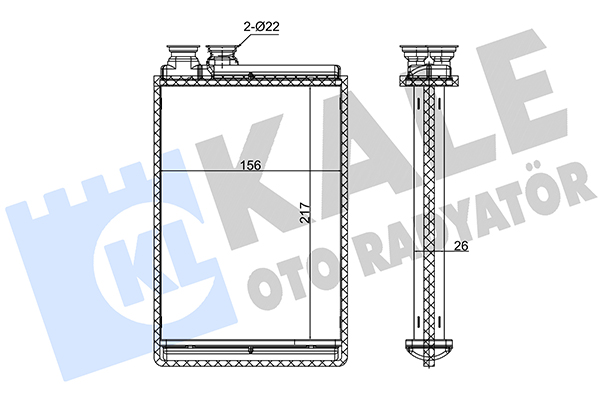 Теплообмінник, система опалення салону   347385   KALE OTO RADYATÖR