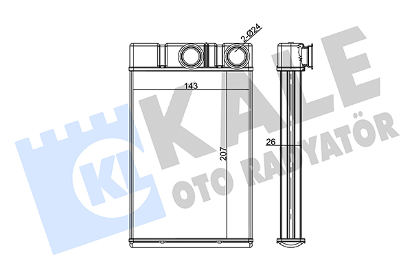 Теплообмінник, система опалення салону   352130   KALE OTO RADYATÖR