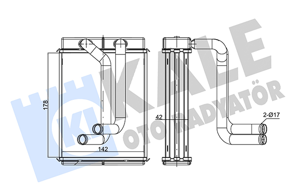 Теплообменник, отопление салона   352165   KALE OTO RADYATÖR