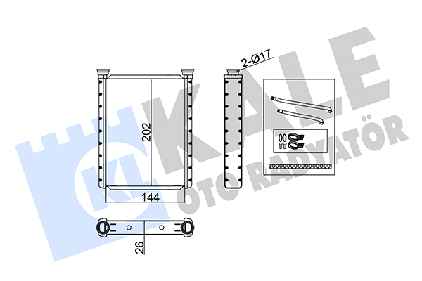 Теплообменник, отопление салона   355120   KALE OTO RADYATÖR