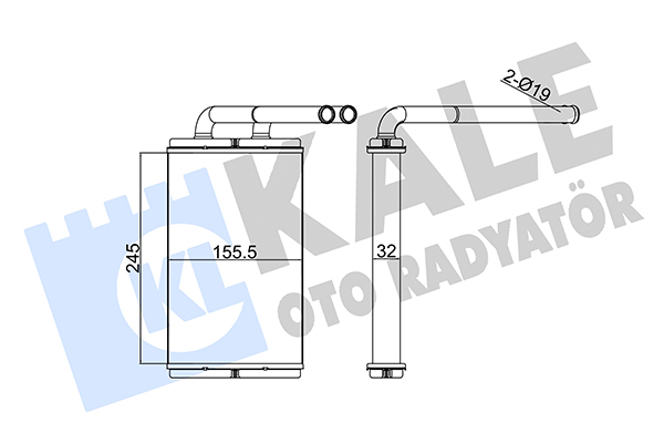 Теплообменник, отопление салона   355240   KALE OTO RADYATÖR