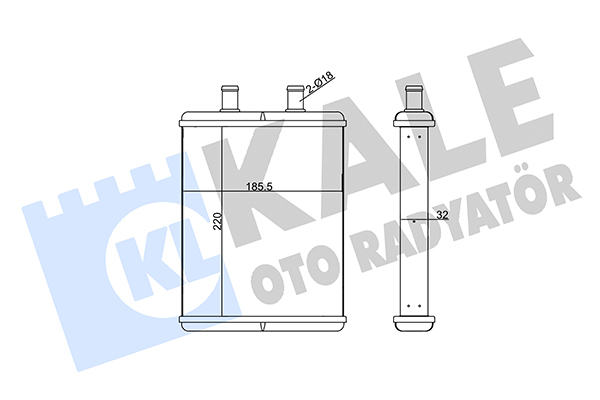 Теплообменник, отопление салона   355250   KALE OTO RADYATÖR