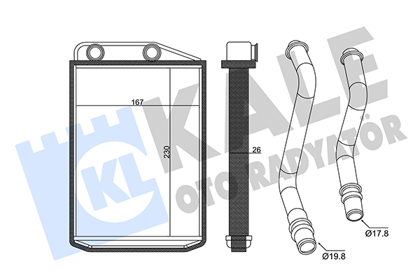 Теплообменник, отопление салона   360335   KALE OTO RADYATÖR