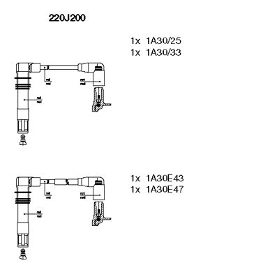 Комплект проводів високої напруги   220J200   BREMI