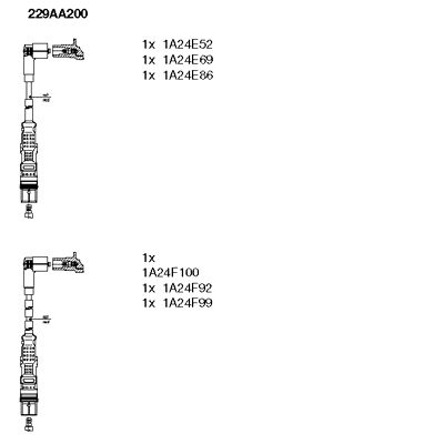 Комплект проводів високої напруги   229AA200   BREMI