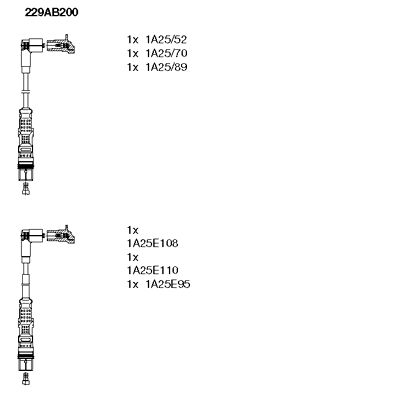 Комплект проводів високої напруги   229AB200   BREMI