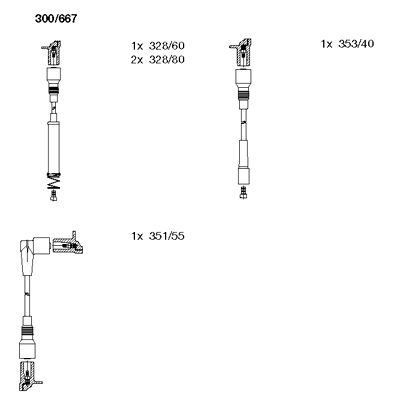 Комплект проводов зажигания   300/667   BREMI