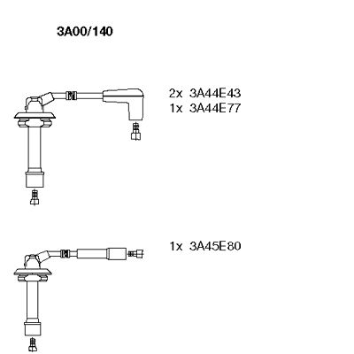 Комплект проводов зажигания   3A00/140   BREMI