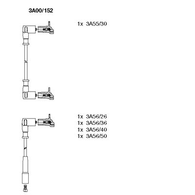 Комплект проводов зажигания   3A00/152   BREMI