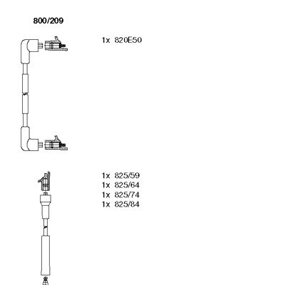 Комплект проводів високої напруги   800/209   BREMI