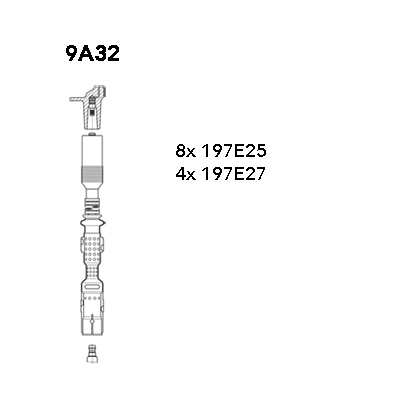 Комплект проводов зажигания   9A32   BREMI