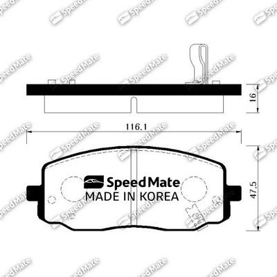 Комплект гальмівних накладок, дискове гальмо   SM-BPK027   SpeedMate