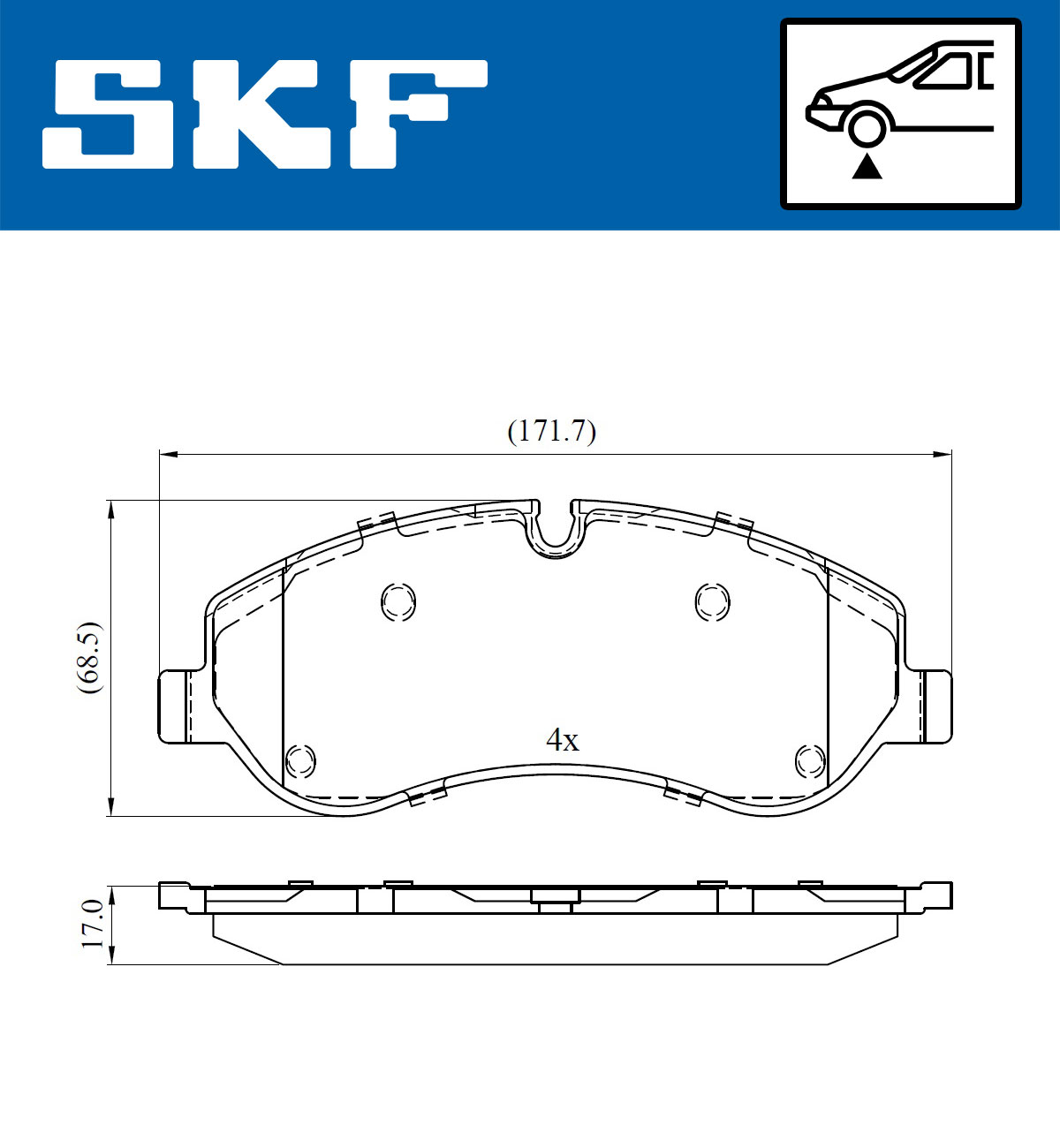 Комплект гальмівних накладок, дискове гальмо VKBP 80029 E SKF #3
