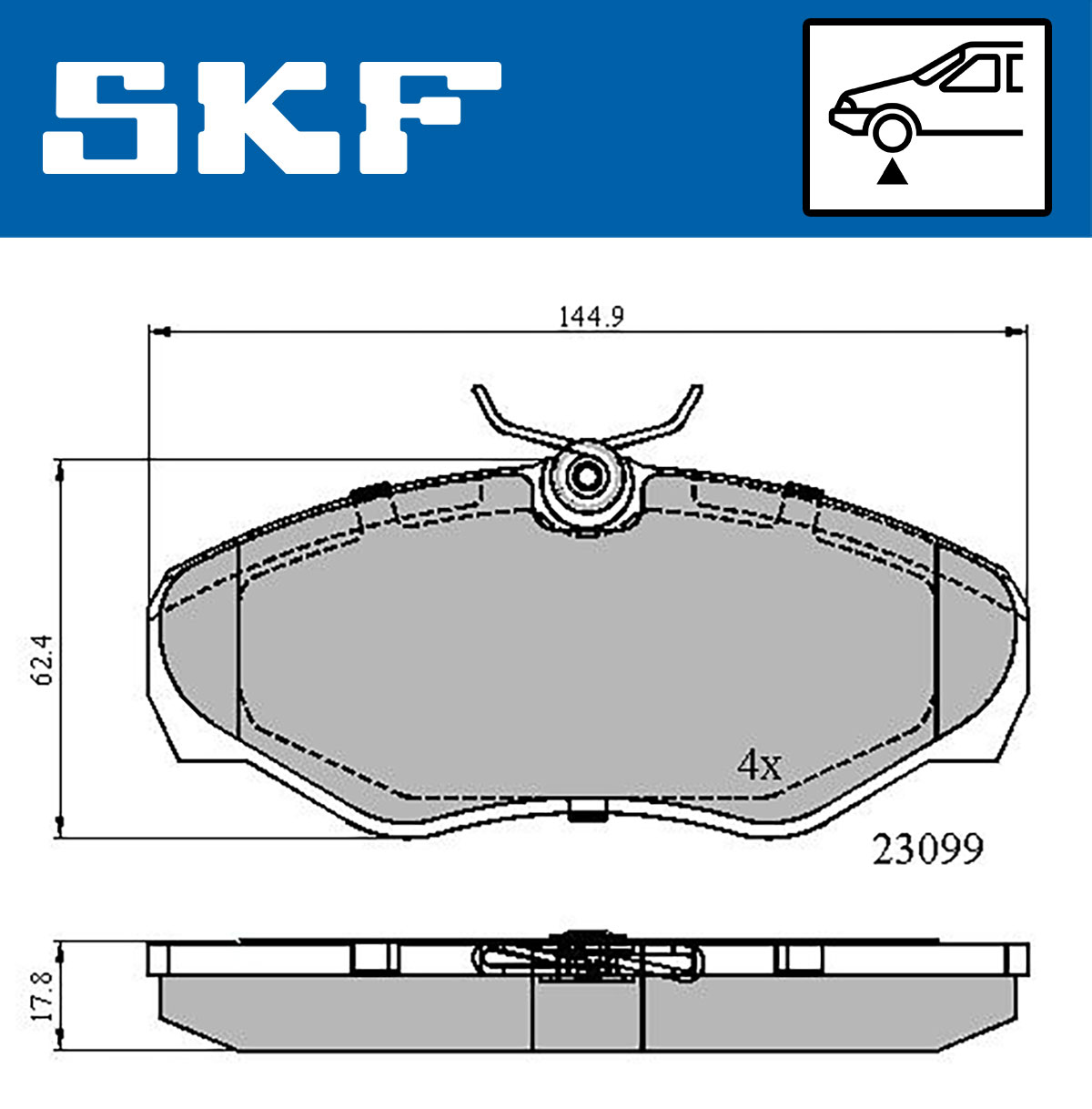Комплект тормозных колодок, дисковый тормоз VKBP 80034 SKF #3
