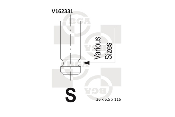 Випускний клапан   V162331   BGA