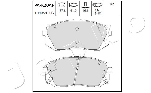 Комплект тормозных колодок, дисковый тормоз 50K20 JAPKO #1