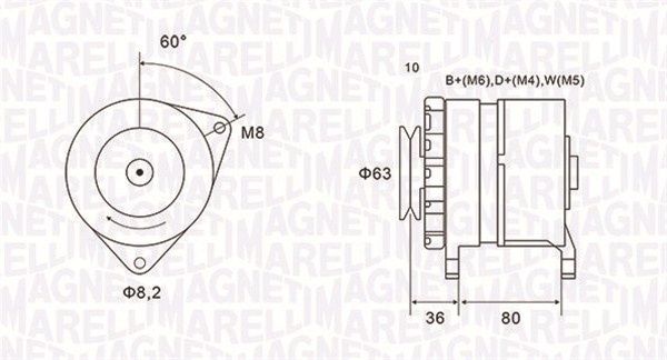 Генератор   063735060010   MAGNETI MARELLI