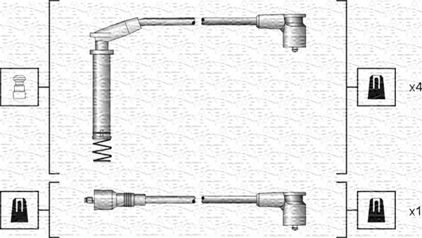 Комплект проводов зажигания   941318111154   MAGNETI MARELLI