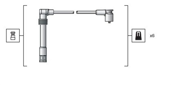 Комплект проводів високої напруги   941318111162   MAGNETI MARELLI