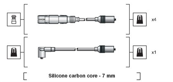 Комплект проводов зажигания   941318111270   MAGNETI MARELLI