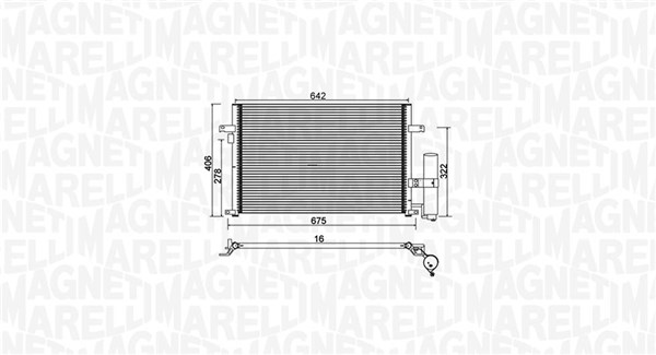 Конденсатор, система кондиціонування повітря   350203912000   MAGNETI MARELLI