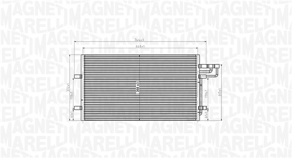 Конденсатор, система кондиціонування повітря   350203915000   MAGNETI MARELLI