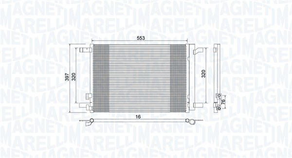 Конденсатор, система кондиціонування повітря   350203964000   MAGNETI MARELLI